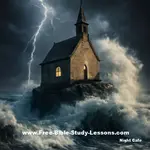 Church in storm