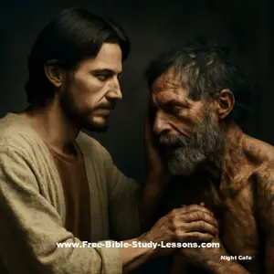 Jesus with leper