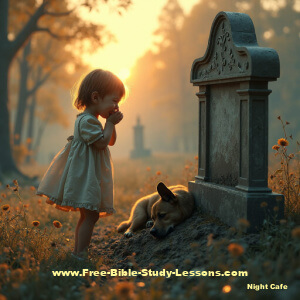 Child at grave