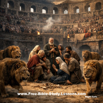 Christians and lions in the arena