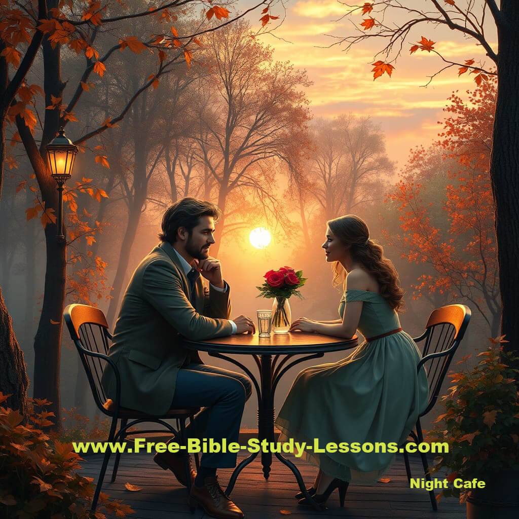 Couple at a table with autumn setting