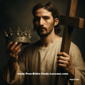 Jesus with Cross and Crown