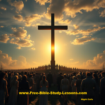 multitudes of people before the cross