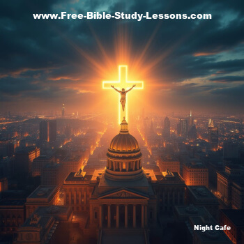 Corss over government buildings