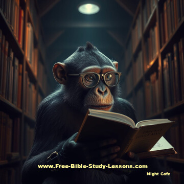 monkey reading book
