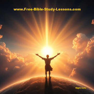 Man standing on world reaching for sun