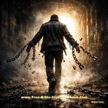 man breaking free from chains