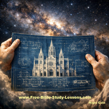 God holding a blueprint of the church