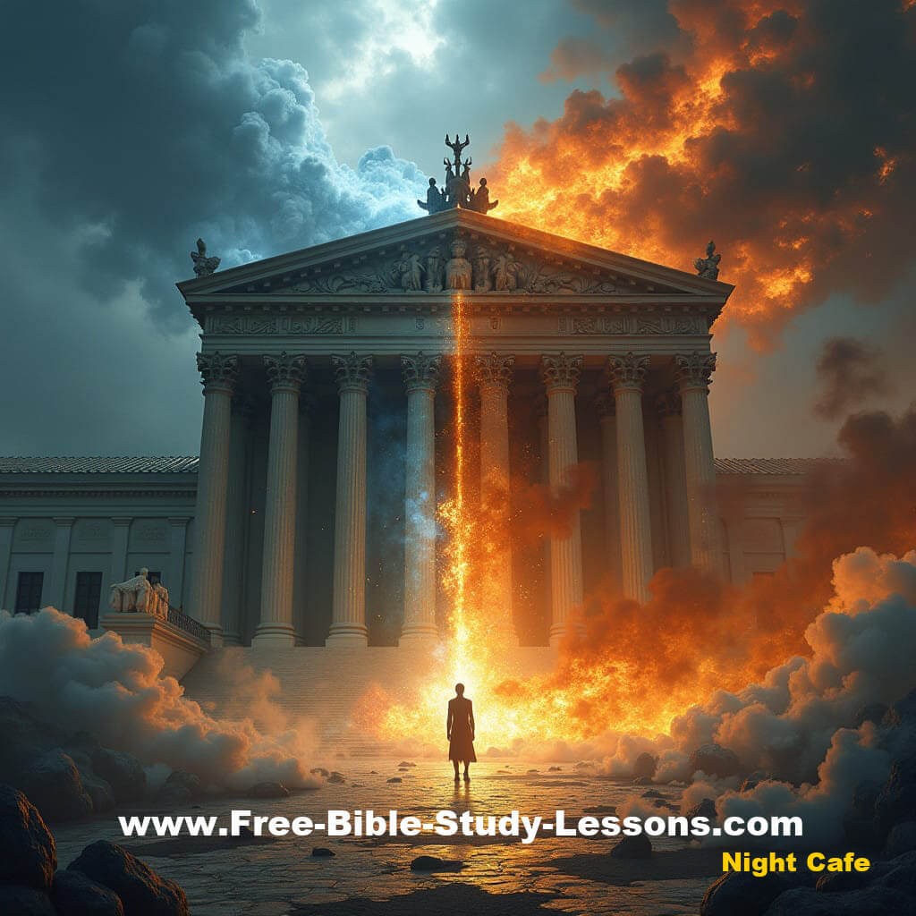 man standing before law court building