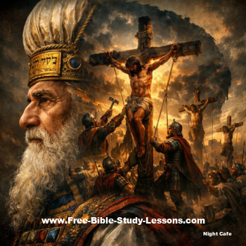 High Priest thinking of the crucifixion of Christ