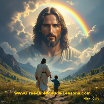 Jesus and a boy walking