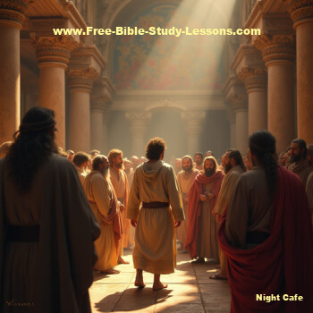 Jesus talking in temple