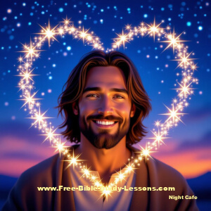 Jesus framed by a heart