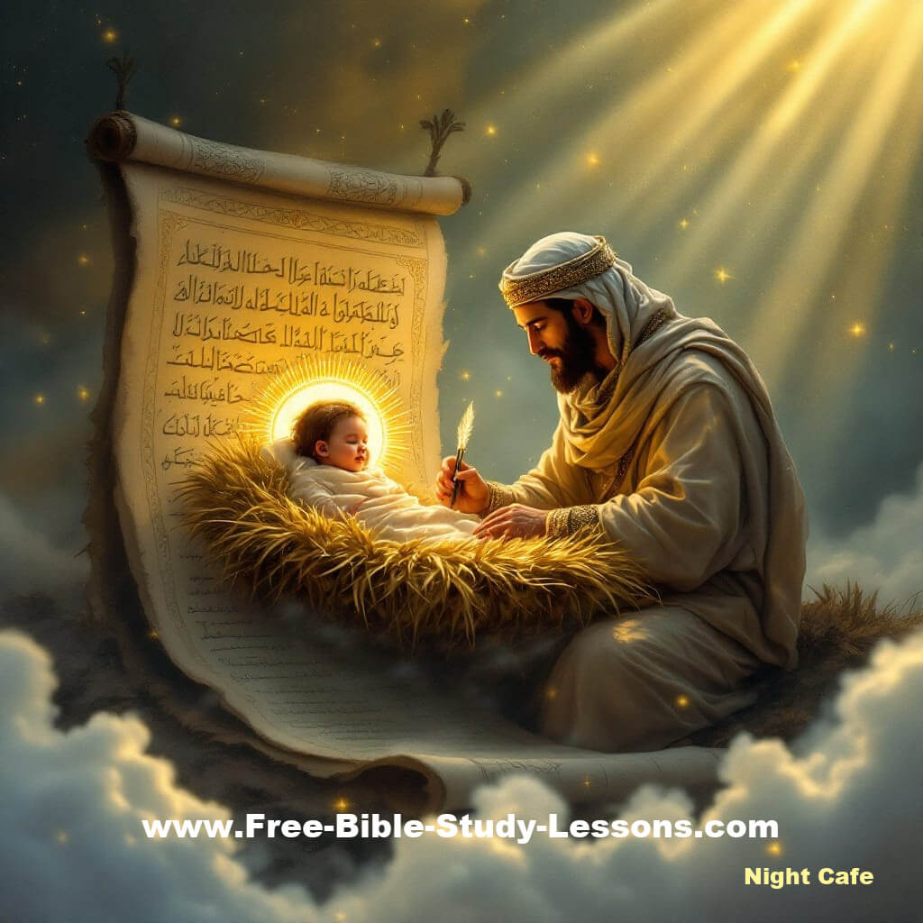 a Scribe and baby Jesus