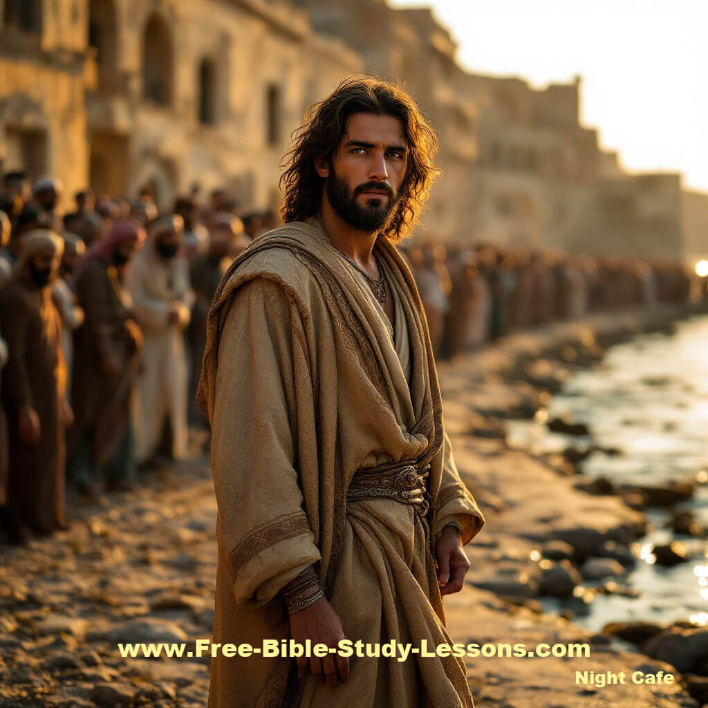 Jesus on the lake shore