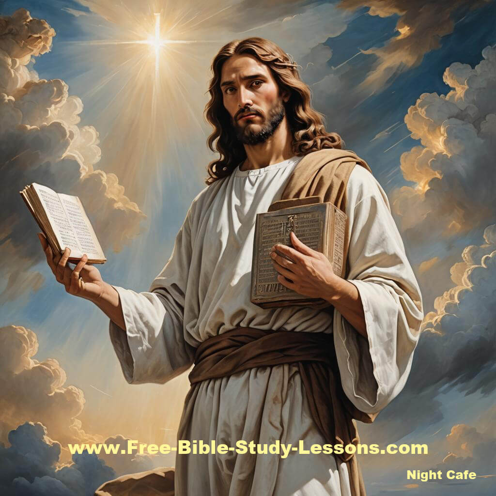 Jesus with Ten Commandments