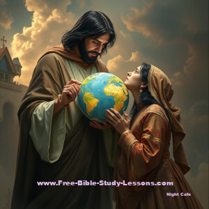 Woman giving her world to Jesus.