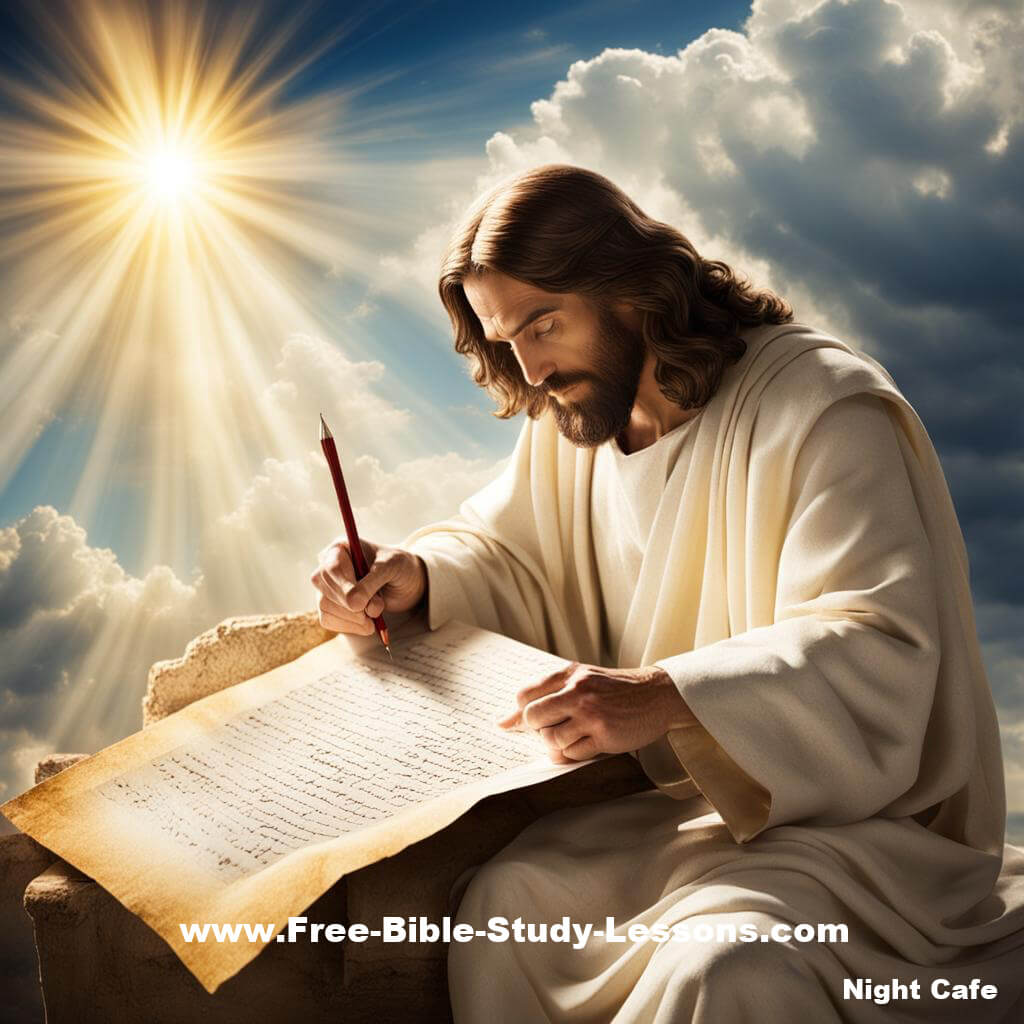 As the Faithful Witness, Jesus keeps perfect records. Jesus Writing
