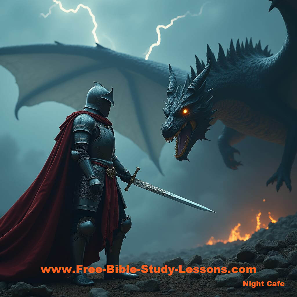 Knight fighting Dragon