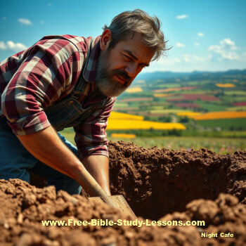 man digging in the dirt