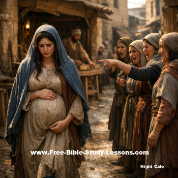 pregnant Mary beinig laughter at as she walks down the street