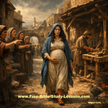 women mocking Mary the mother of Jesus