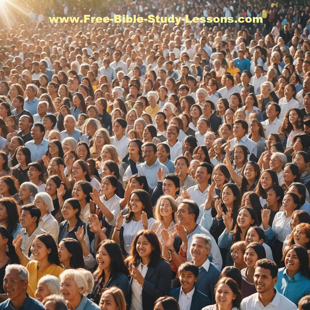 Multitude Of People Praising God
