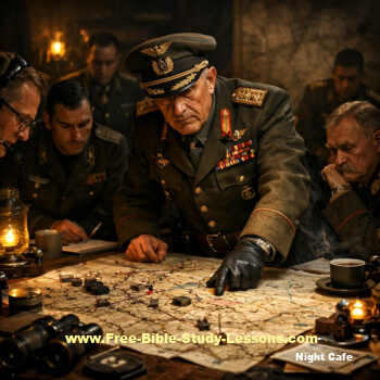 General examining war map