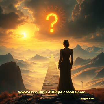 woman with question standing at cross path