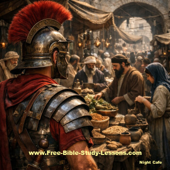 roman soldier watching Jewish market