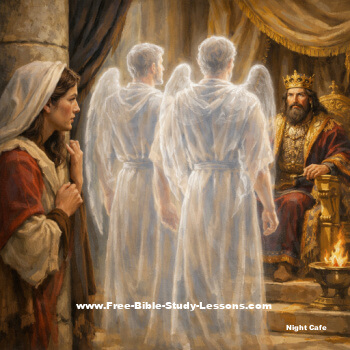 angels protecting Sarah from the king