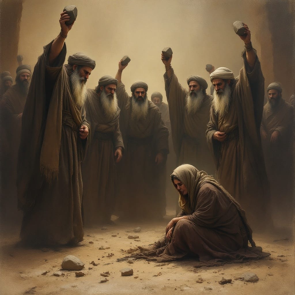 Woman being stoned