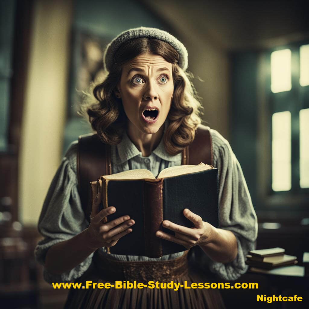 No Christian should be blindsided by the contents of the Bible. Surprised Woman Reading Bible
