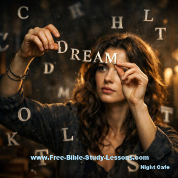Woman picking letters out of the air