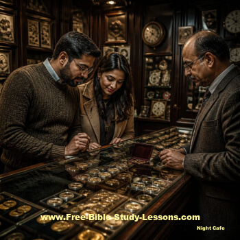 husband and wife buying gold coins