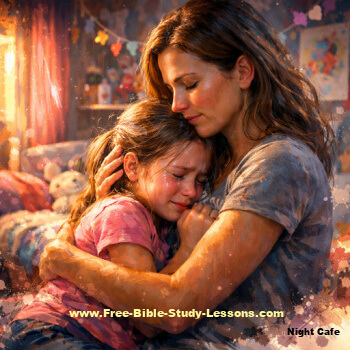 mother hugging her crying child