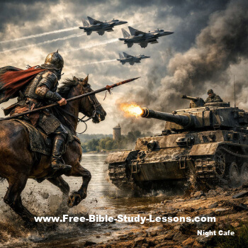 horse soldier attacking tank