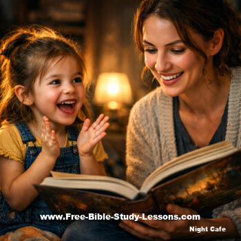 Mother reading to daughter