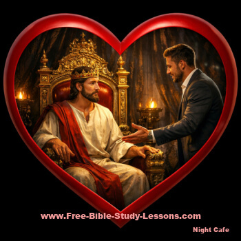 man inviting King Jesus to sit on the throne of his heart