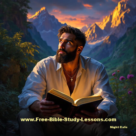 Man in nature reading and thinking