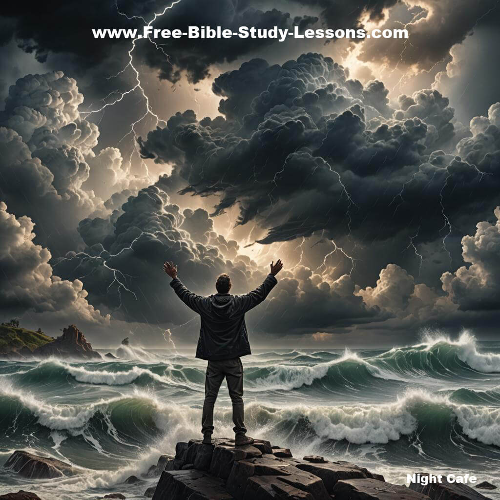 Man Praising God In Storm Man Praising God In Storm