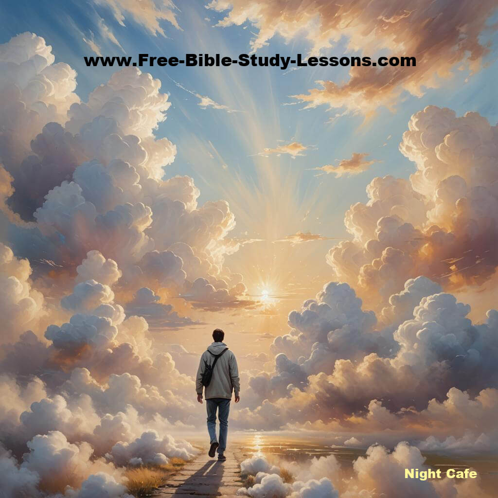 Man walking in heaven