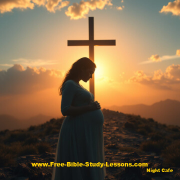 pregnant woman and the cross