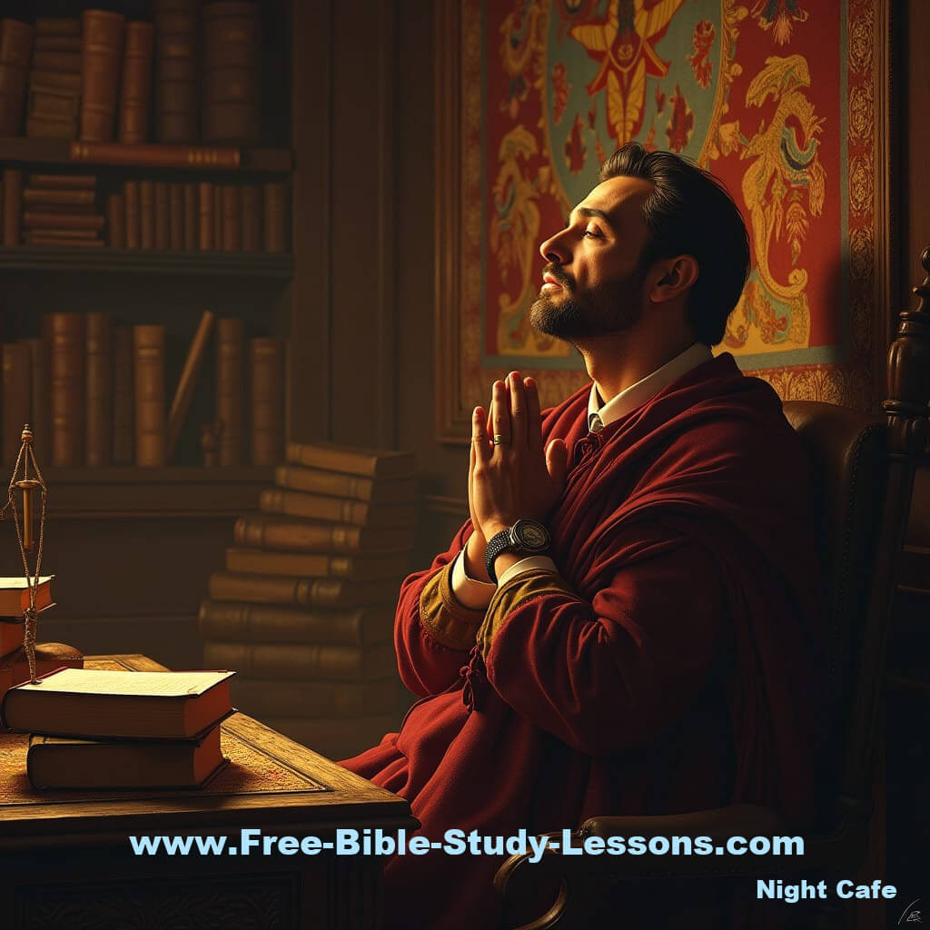 Man Praying in study