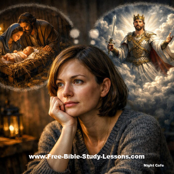 woman thinking about Jesus' manager and return