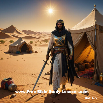 Arab in desert with sword