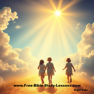 children walking in the light