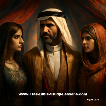 Jacob with Leah and Rachel.