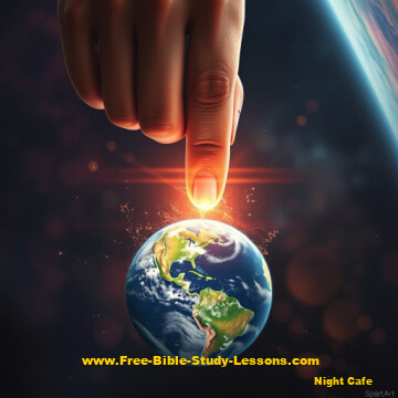 finger pointing to earth