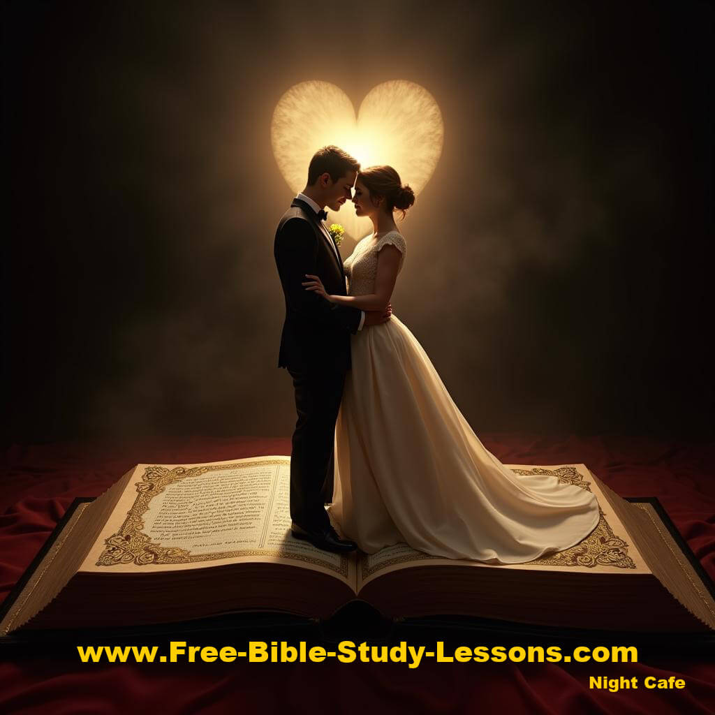 Married couple standing on Bible
